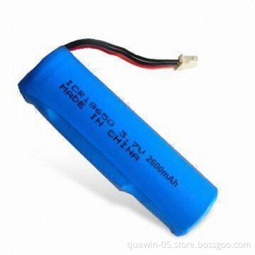 3.7V/2,600mAh Cylindrical Battery Pack, Short-circuit Protection, Measures 68 x 18mm